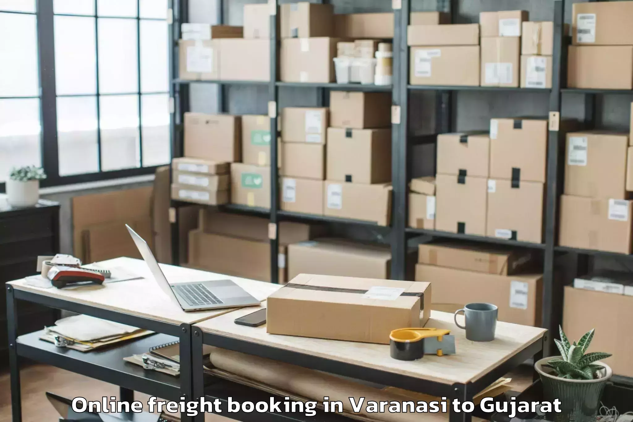 Get Varanasi to Virpur Online Freight Booking